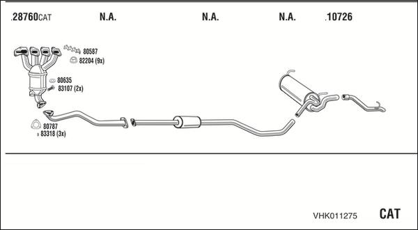 Walker VHK011275 - Система випуску ОГ autocars.com.ua