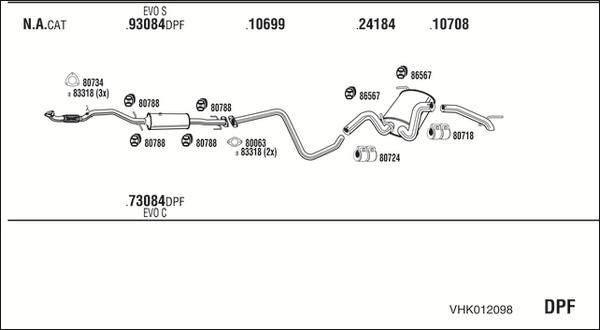 Walker VHK012098 - Система випуску ОГ autocars.com.ua