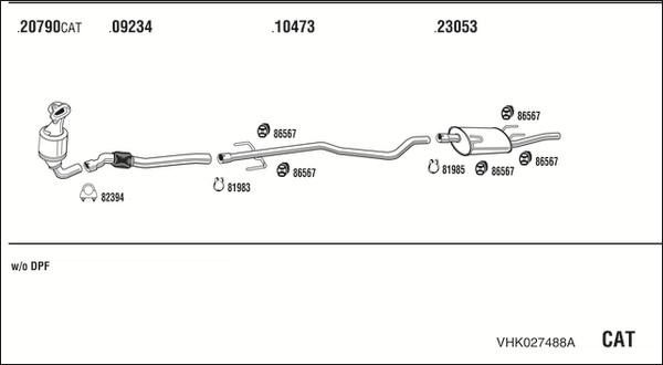 Walker VHK027488A - Система випуску ОГ autocars.com.ua