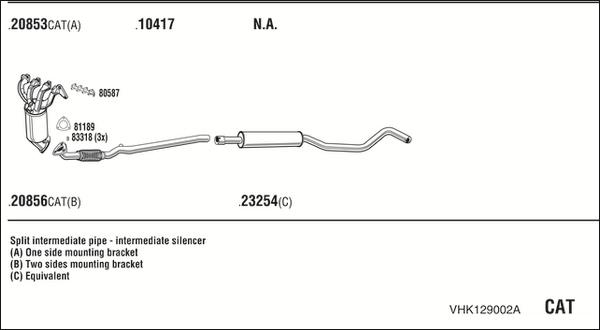 Walker VHK129002A - Система випуску ОГ autocars.com.ua