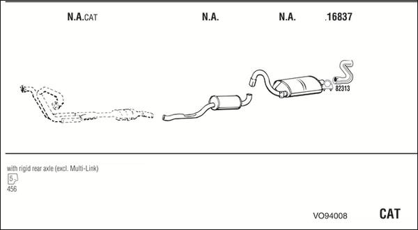 Walker VO94008 - Система випуску ОГ autocars.com.ua