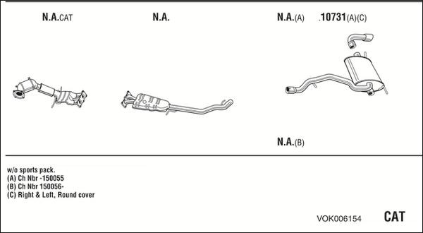 Walker VOK006154 - Система випуску ОГ autocars.com.ua