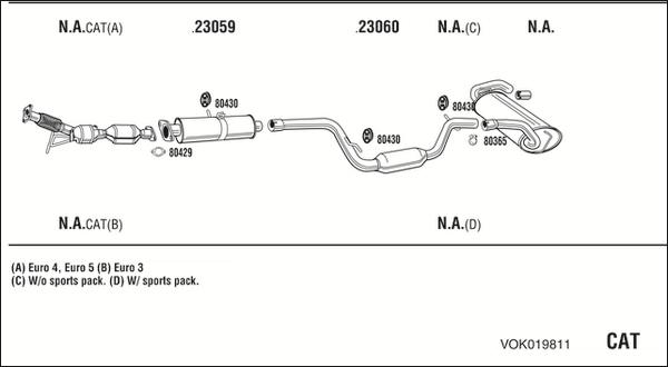 Walker VOK019811 - Система випуску ОГ autocars.com.ua