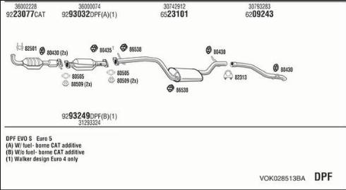 Walker VOK028513BA - Система выпуска ОГ avtokuzovplus.com.ua