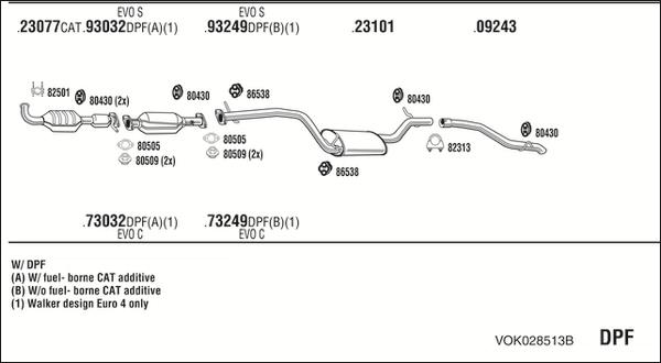 Walker VOK028513B - Система выпуска ОГ avtokuzovplus.com.ua