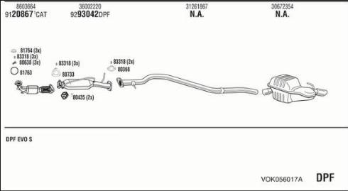 Walker VOK056017A - Система випуску ОГ autocars.com.ua