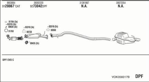 Walker VOK056017B - Система випуску ОГ autocars.com.ua