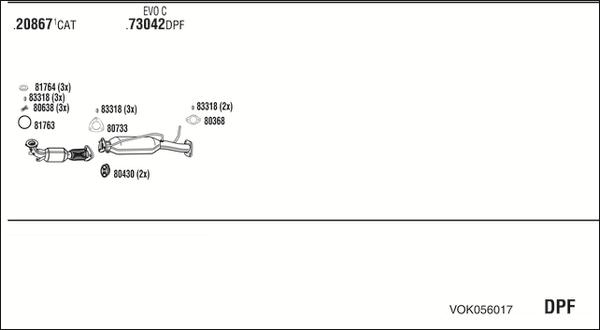 Walker VOK056017 - Система випуску ОГ autocars.com.ua