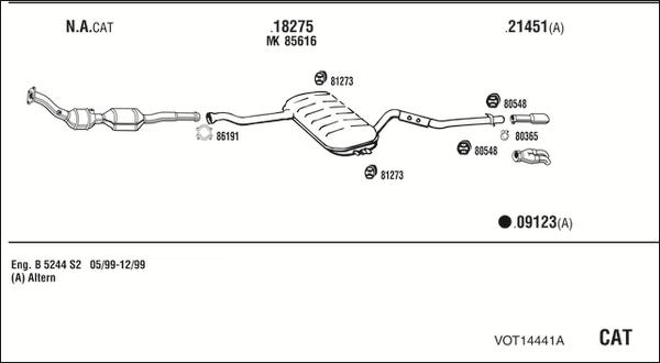 Walker VOT14441A - Система випуску ОГ autocars.com.ua