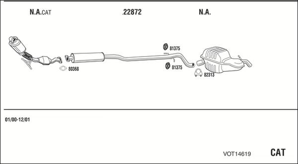 Walker VOT14619 - Система випуску ОГ autocars.com.ua