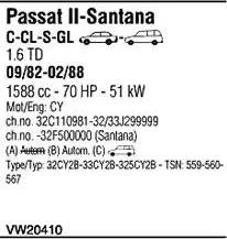 Walker VW20410 - Система випуску ОГ autocars.com.ua