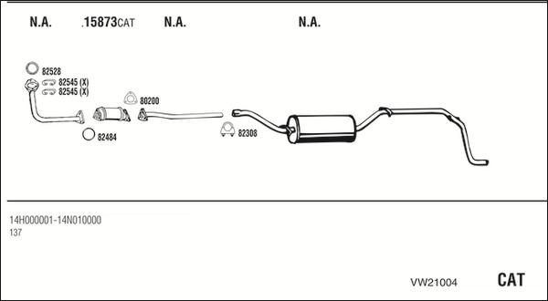 Walker VW21004 - Система випуску ОГ autocars.com.ua