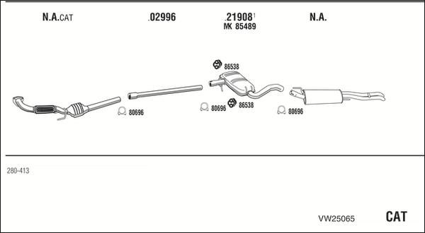 Walker VW25065 - Система випуску ОГ autocars.com.ua