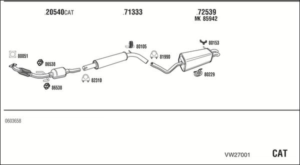 Walker VW27001 - Система выпуска ОГ avtokuzovplus.com.ua