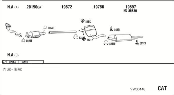 Walker VW36148 - Система випуску ОГ autocars.com.ua