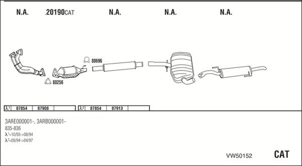 Walker VW50152 - Система випуску ОГ autocars.com.ua