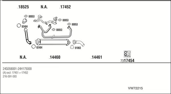 Walker VW72215 - Система випуску ОГ autocars.com.ua