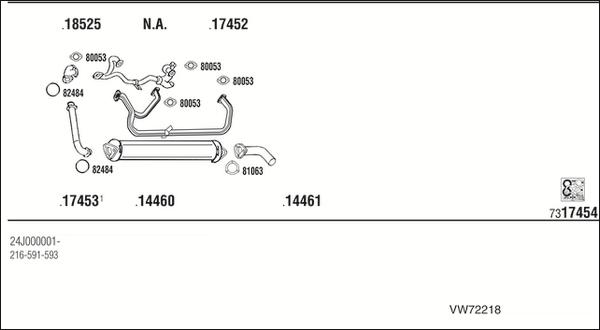 Walker VW72218 - Система випуску ОГ autocars.com.ua