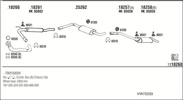 Walker VW72233 - Система выпуска ОГ avtokuzovplus.com.ua