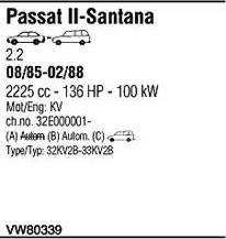 Walker VW80339 - Система випуску ОГ autocars.com.ua