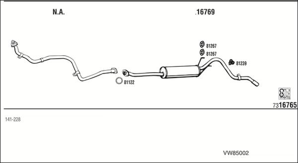 Walker VW85002 - Система випуску ОГ autocars.com.ua
