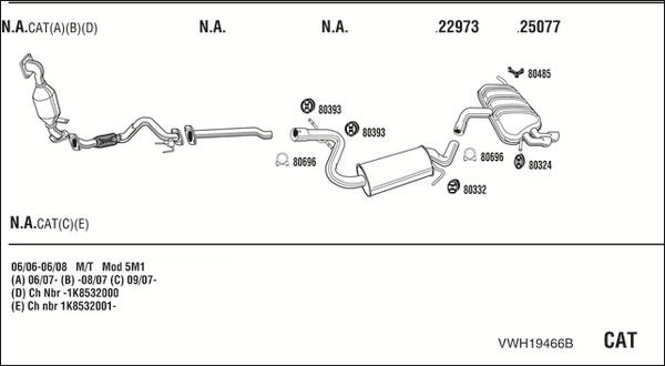 Walker VWH19466B - Система випуску ОГ autocars.com.ua