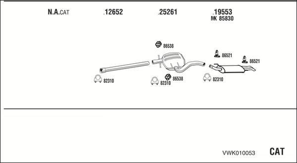 Walker VWK010053 - Система випуску ОГ autocars.com.ua
