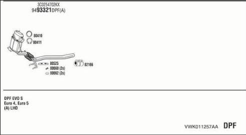 Walker VWK011257AA - Система випуску ОГ autocars.com.ua