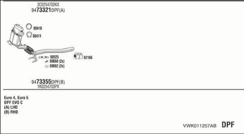 Walker VWK011257AB - Система випуску ОГ autocars.com.ua