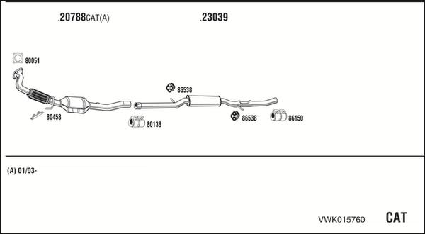 Walker VWK015760 - Система випуску ОГ autocars.com.ua