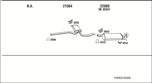 Walker VWK016306 - Система випуску ОГ autocars.com.ua