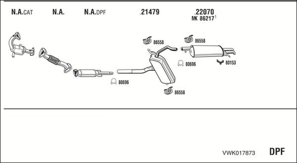 Walker VWK017873 - Система випуску ОГ autocars.com.ua