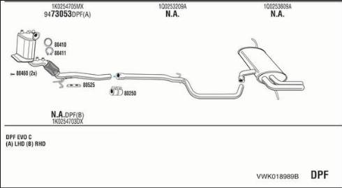 Walker VWK018989B - Система випуску ОГ autocars.com.ua
