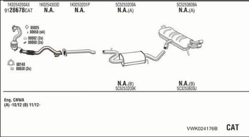 Walker VWK024176B - Система випуску ОГ autocars.com.ua