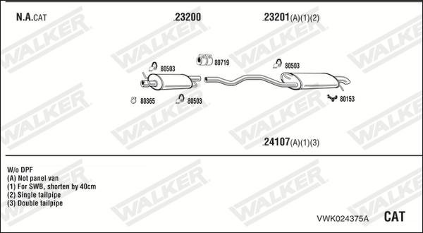 Walker VWK024375A - Система випуску ОГ autocars.com.ua