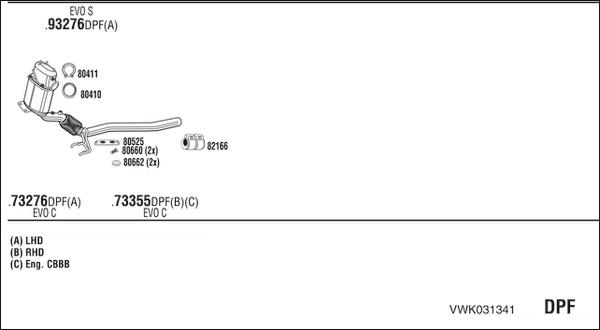 Walker VWK031341 - Система випуску ОГ autocars.com.ua