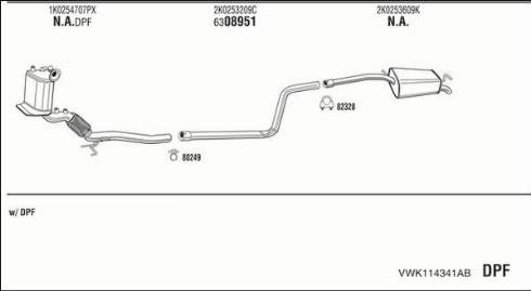 Walker VWK114341AB - Система випуску ОГ autocars.com.ua