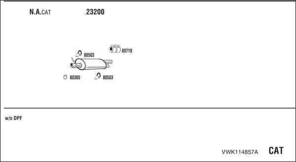 Walker VWK114857A - Система выпуска ОГ avtokuzovplus.com.ua