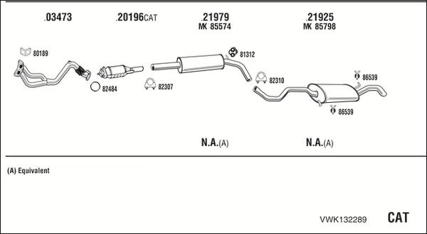 Walker VWK132289 - Система випуску ОГ autocars.com.ua