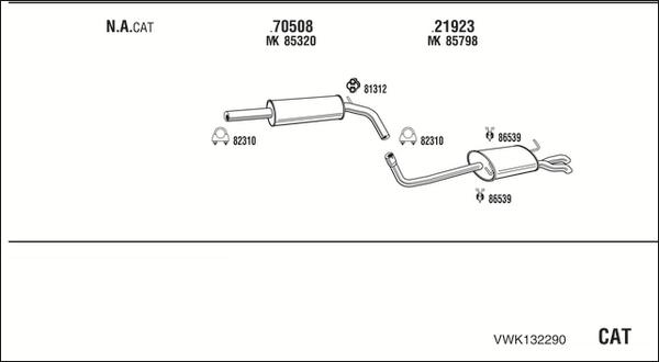 Walker VWK132290 - Система випуску ОГ autocars.com.ua