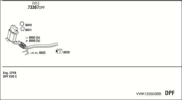 Walker VWK133503BB - Система випуску ОГ autocars.com.ua