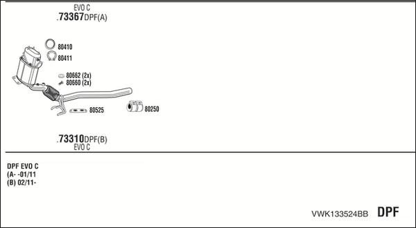 Walker VWK133524BB - Система випуску ОГ autocars.com.ua
