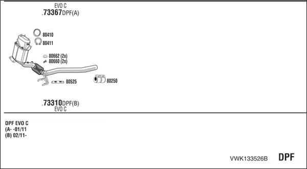 Walker VWK133526B - Система випуску ОГ autocars.com.ua