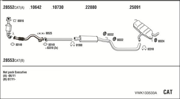 Walker VWK133533A - Система випуску ОГ autocars.com.ua