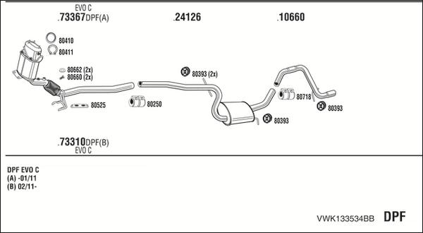 Walker VWK133534BB - Система випуску ОГ autocars.com.ua