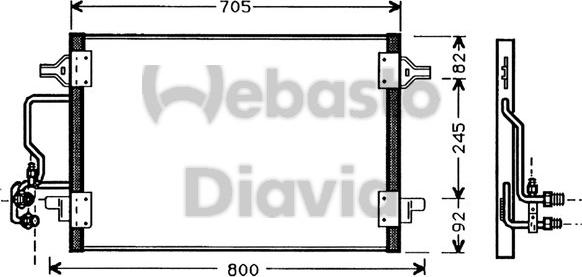 Webasto 82D0225145A - Конденсатор, кондиціонер autocars.com.ua