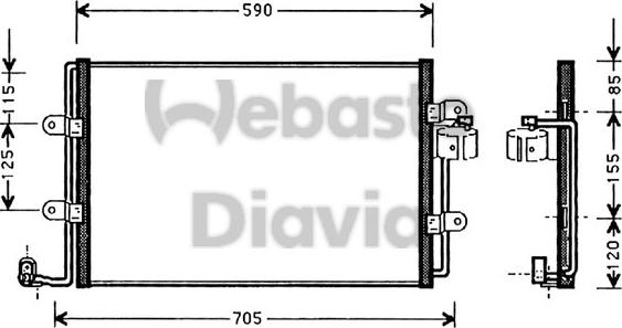 Webasto 82D0225180A - Конденсатор кондиционера avtokuzovplus.com.ua