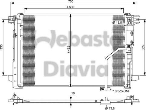 Webasto 82D0225672A - Конденсатор кондиционера avtokuzovplus.com.ua