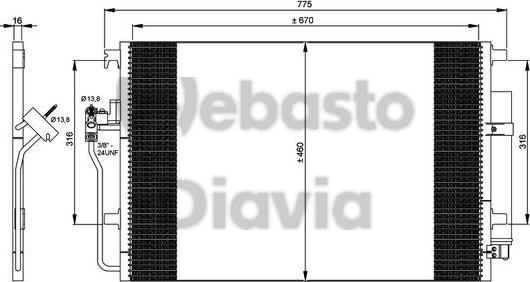 Webasto 82D0226243MA - Конденсатор кондиционера avtokuzovplus.com.ua