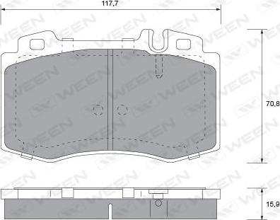 Ween 151-1304 - Гальмівні колодки, дискові гальма autocars.com.ua